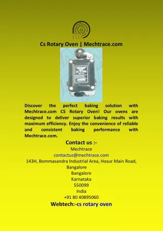 Cs Rotary Oven  Mechtrace com