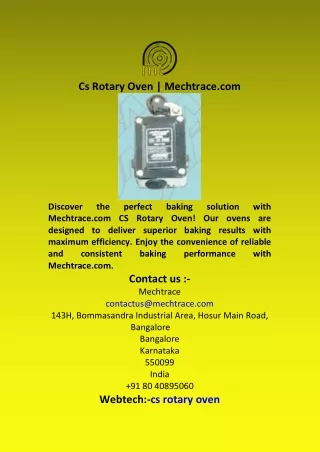 cs rotary oven mechtrace com