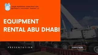 Equipment Rental Abu Dhabi, United Arab Emirates