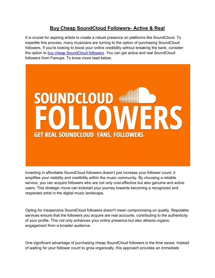 buy cheap soundcloud followers active real