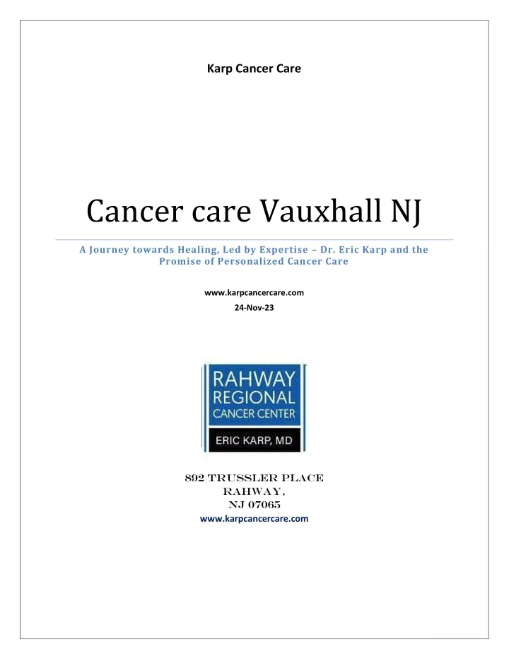 karp cancer care