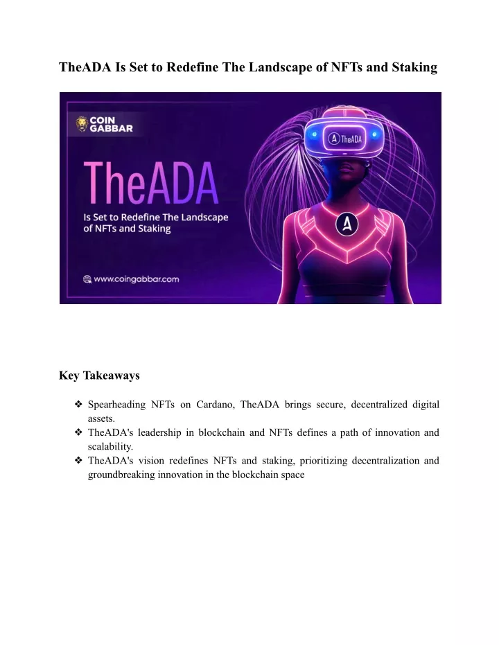 theada is set to redefine the landscape of nfts