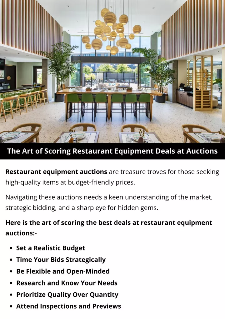 the art of scoring restaurant equipment deals