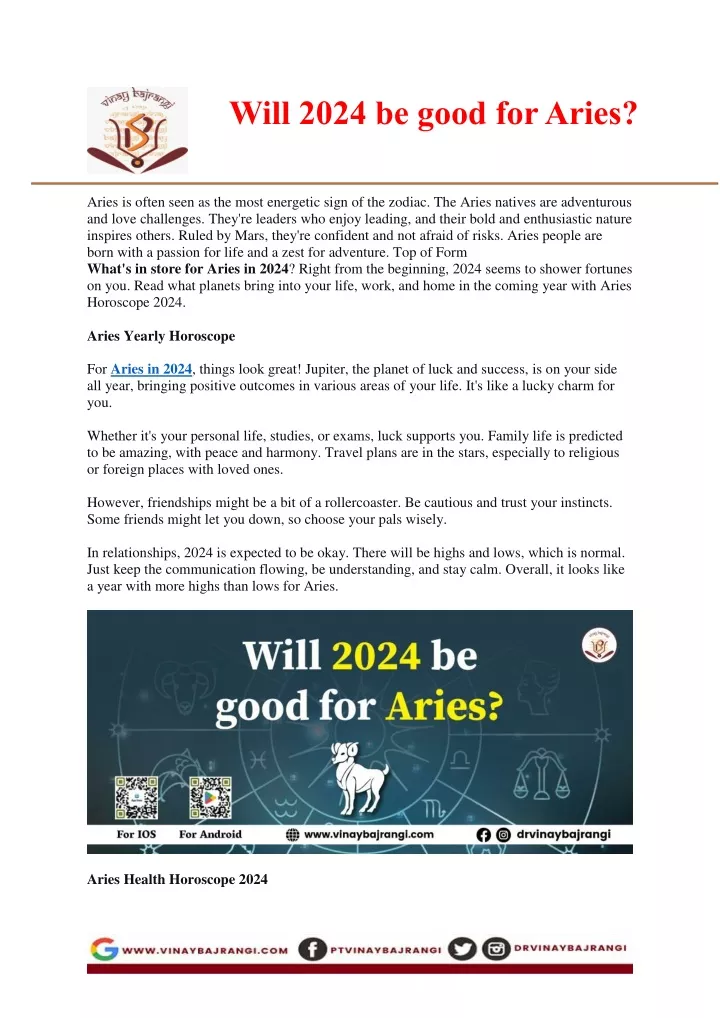 PPT Will 2024 be good for Aries PowerPoint Presentation, free