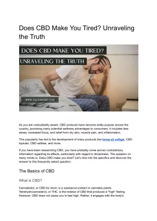 does cbd make you tired unraveling the truth