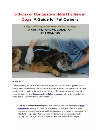 5 Signs of Congestive Heart Failure in Dogs