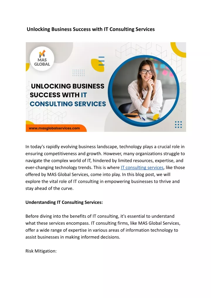 unlocking business success with it consulting