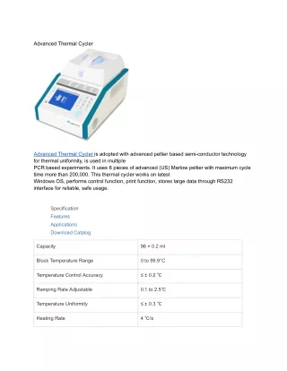 advanced thermal cycler