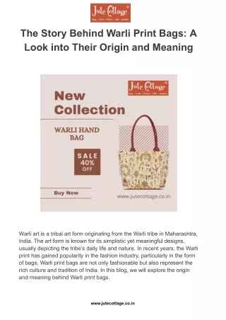 the story behind warli print bags a look into