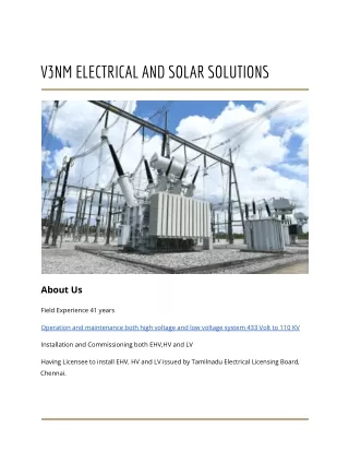 V3NM ELECTRICAL AND SOLAR SOLUTIONS