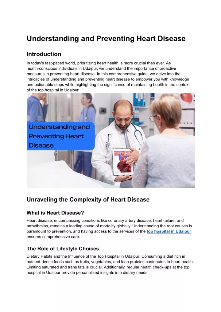 understanding and preventing heart disease