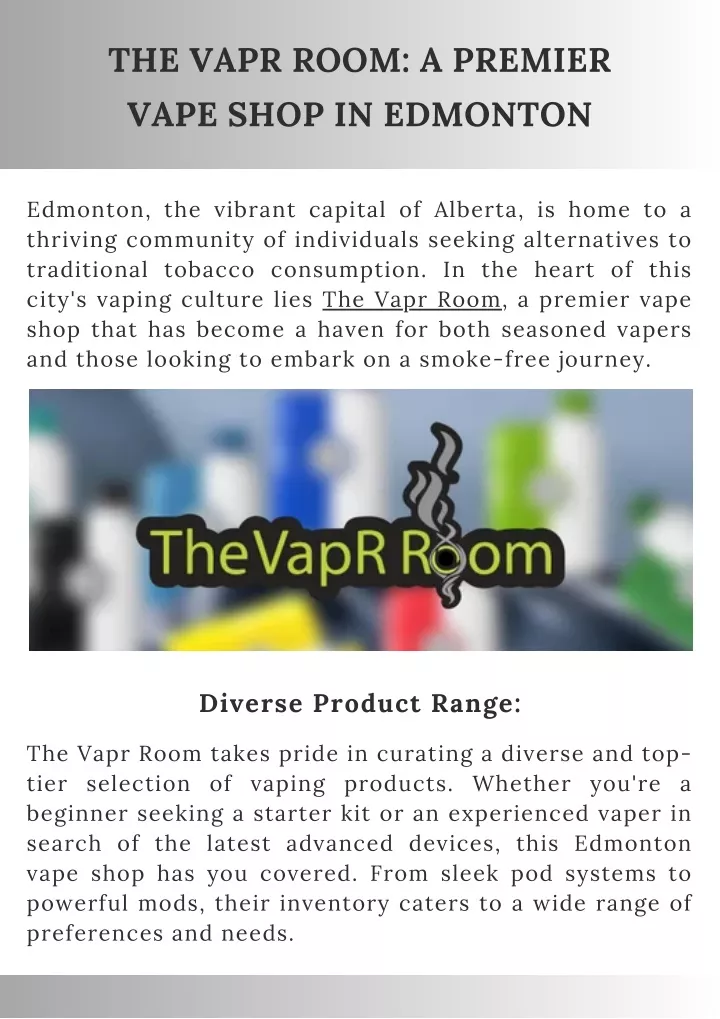 the vapr room a premier vape shop in edmonton