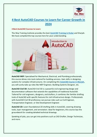 4 best autocad courses to learn for career growth
