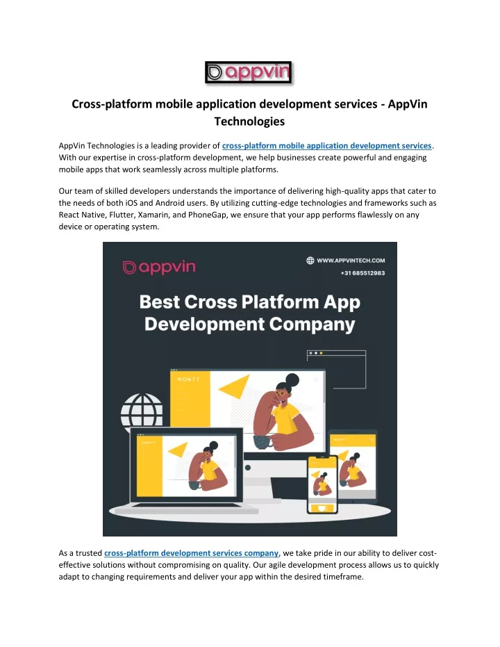 cross platform mobile application development