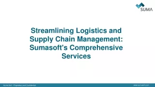 Streamlining Logistics and Supply Chain Management
