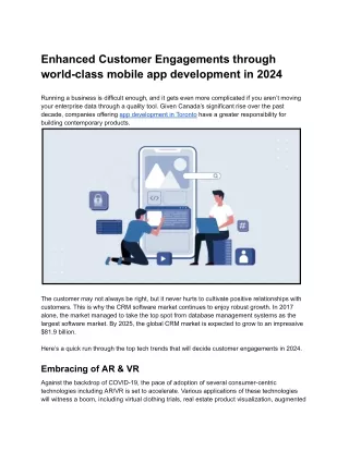 Explaining Enhanced Customer Engagements through world-class mobile app development in 2024