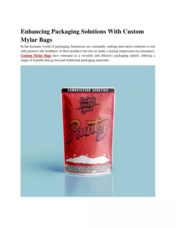 enhancing packaging solutions with custom mylar