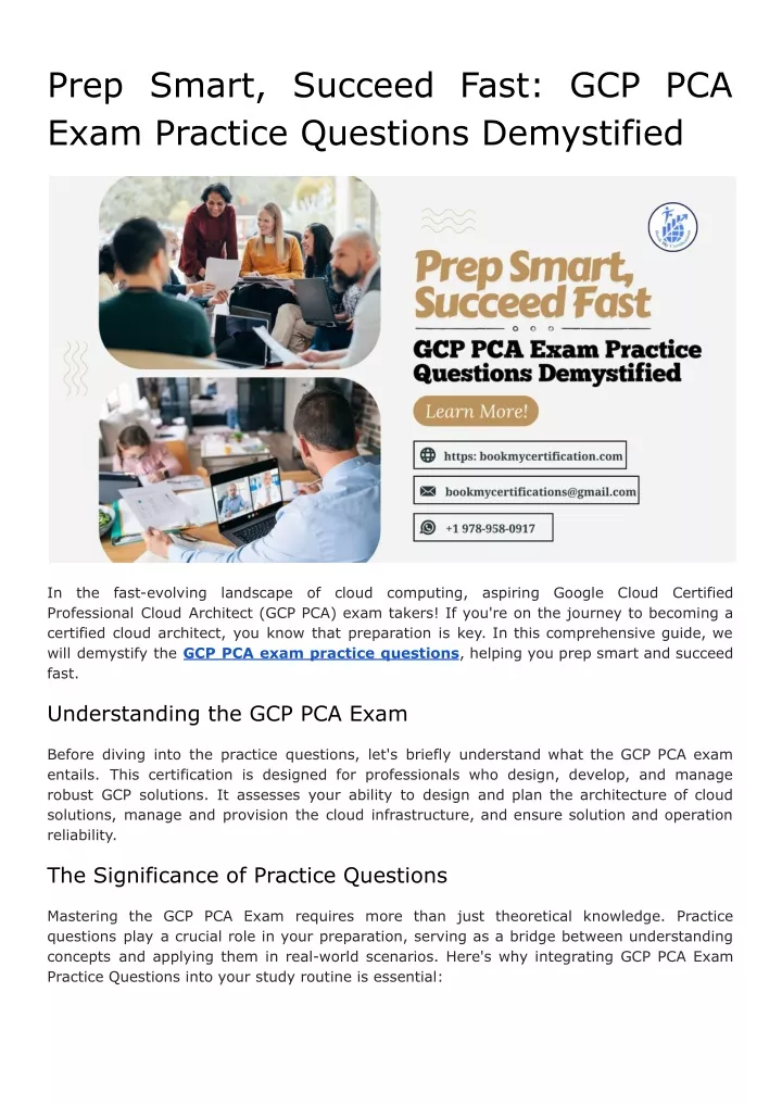 prep smart succeed fast gcp pca exam practice