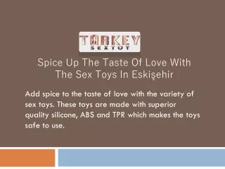 Spice Up The Taste Of Love With The Sex Toys In Eskişehir