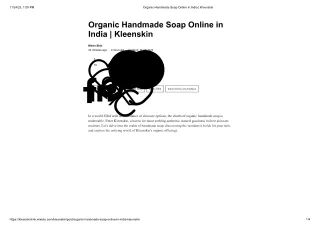 Choose Organic Handmade Soap Online in India | Kleenskin