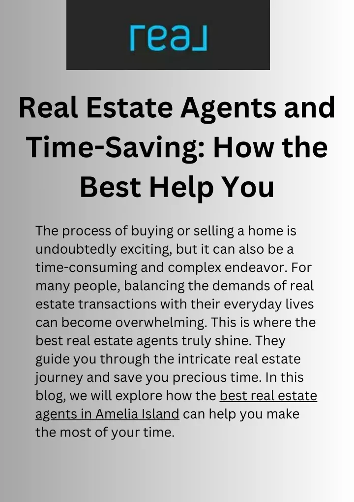 real estate agents and time saving how the best