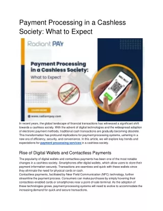 Payment Processing in a Cashless Society_ What to Expect