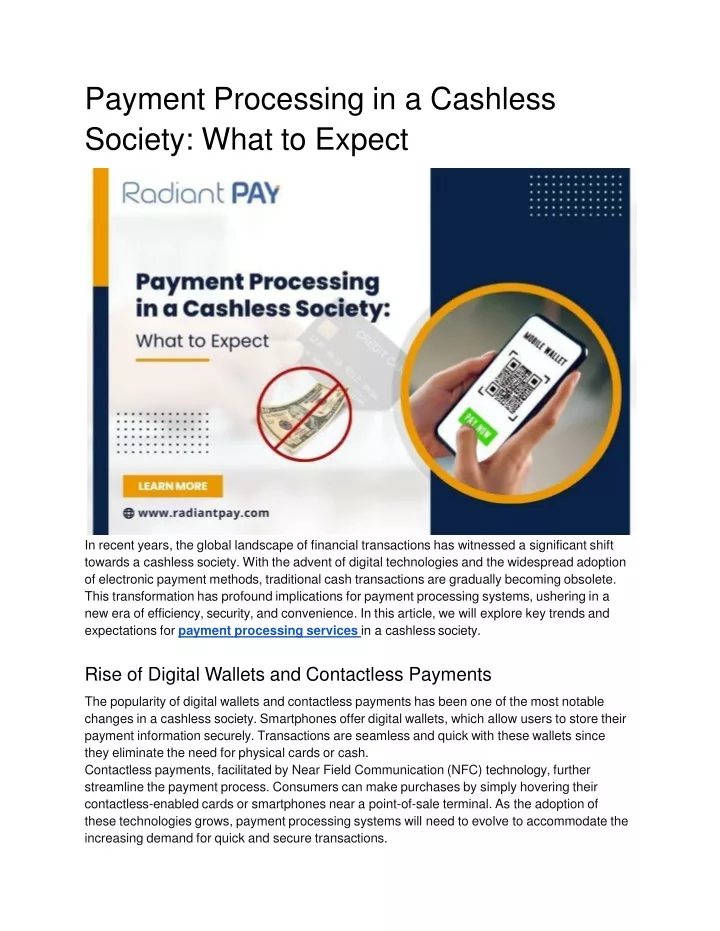 payment processing in a cashless society what to expect