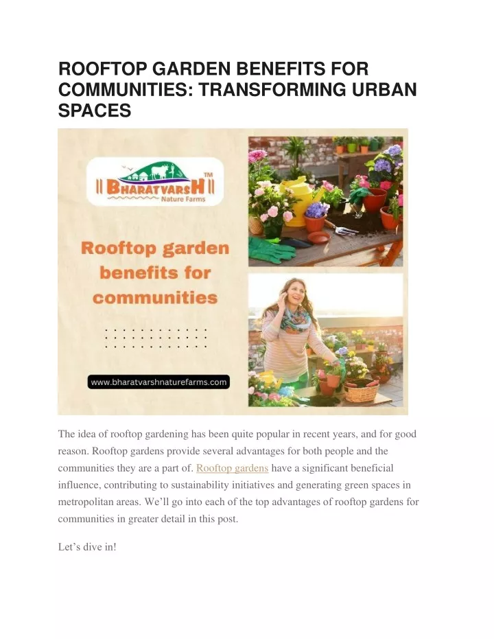 rooftop garden benefits for communities