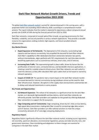 Dark Fiber Network Market