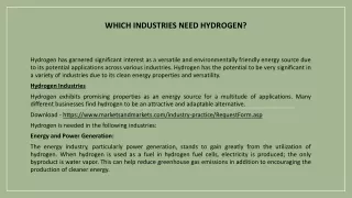 which industries need hydrogen