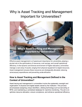 Why Asset Tracking and Management Important for Universities