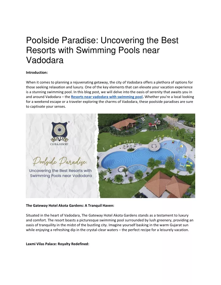 poolside paradise uncovering the best resorts