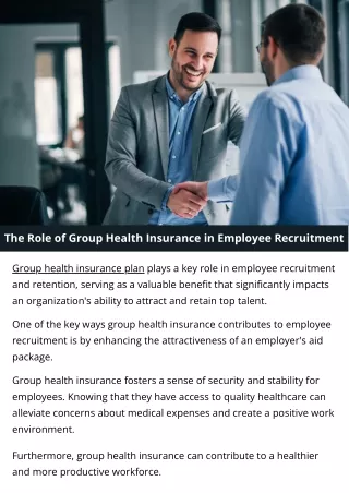 The Role of Group Health Insurance in Employee Recruitment