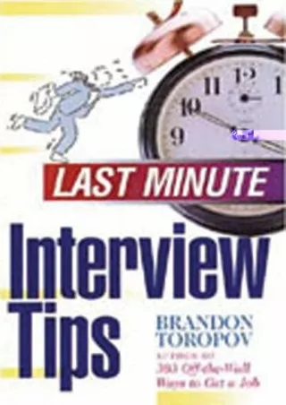 FREE READ (PDF) Last Minute Interview Tips (Last Minute Series)