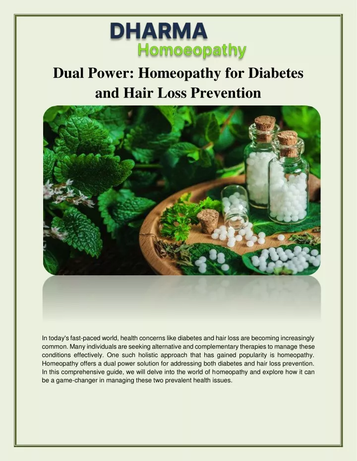 dual power homeopathy for diabetes and hair loss