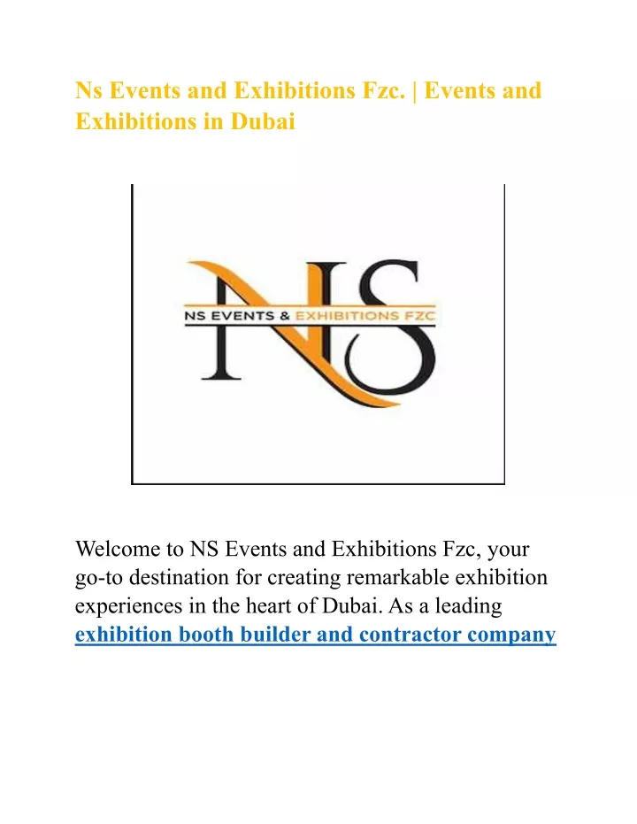 ns events and exhibitions fzc events