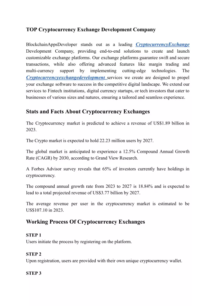 top cryptocurrency exchange development company