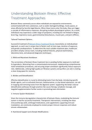 understanding biotoxin illness effective