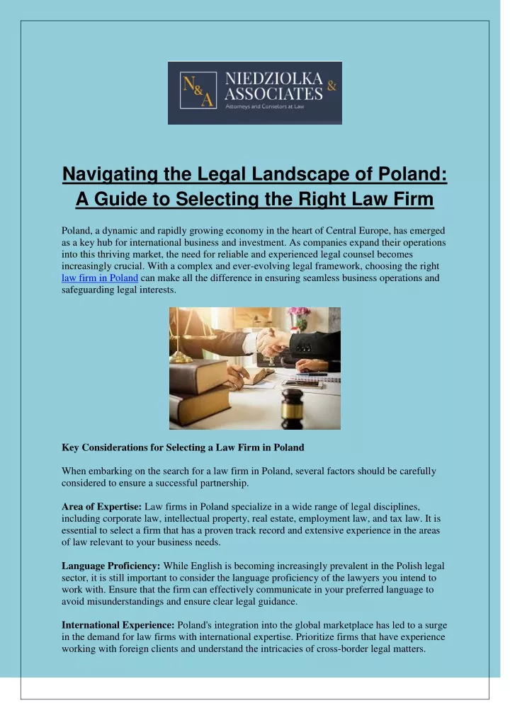 PPT - Navigating the Legal Landscape of Poland: A Guide to Selecting the Right Law Fir 