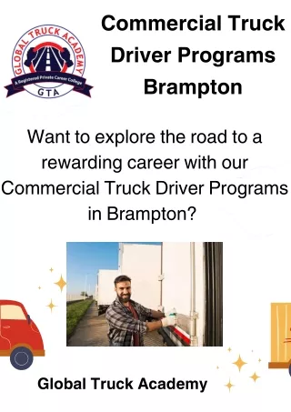 Commercial Truck Driver Programs Brampton