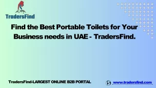 Find the Best Portable Toilets for Your Business needs in UAE - TradersFind.
