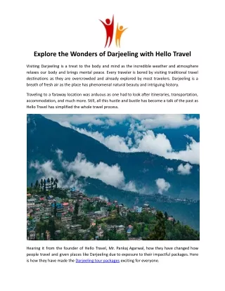 Explore the Wonders of Darjeeling with Hello Travel.docx