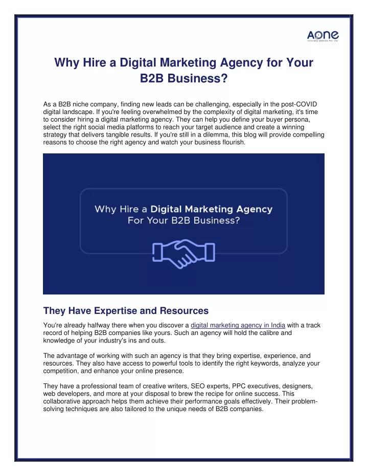why hire a digital marketing agency for your