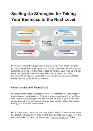 Strategic Growth Unleashed Scaling Your Business for Long-Term Success