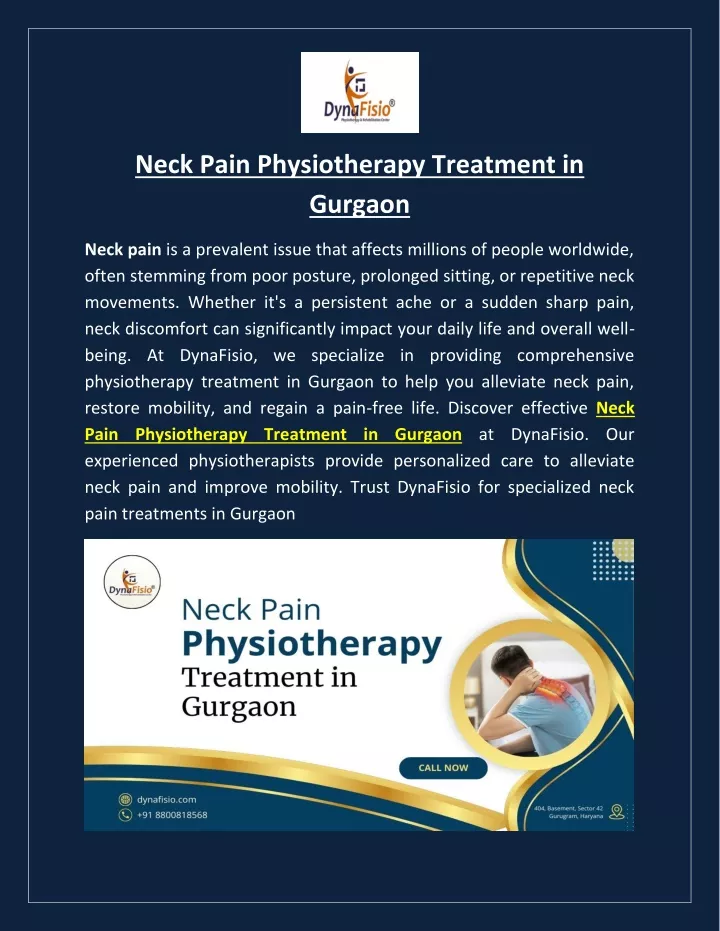 neck pain physiotherapy treatment in gurgaon