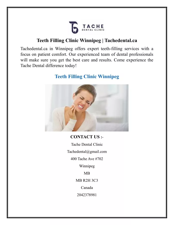 teeth filling clinic winnipeg tachedental ca