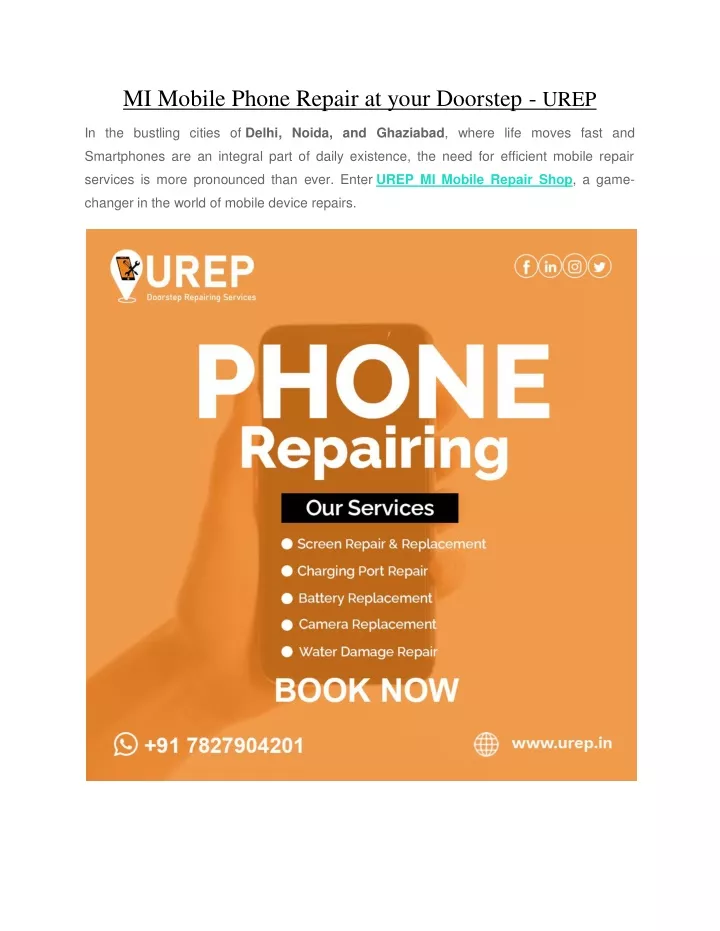 mi mobile phone repair at your doorstep urep