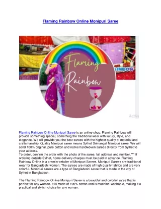 For Pdf-Flaming rainbow-Monipuri saree