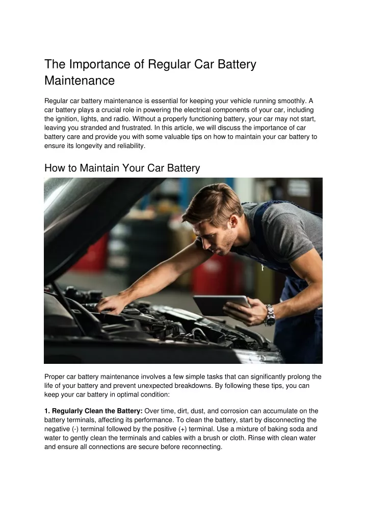 the importance of regular car battery maintenance
